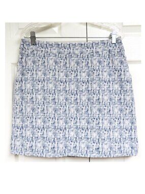 LOFT Textured Cotton Skirt Size 8 Blue & White